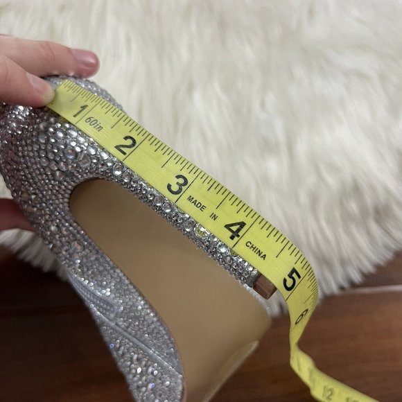 Steve Madden Size 6.5 Silver Dispute R Embellished Peep Toe Stiletto Boot - Picture 11 of 12